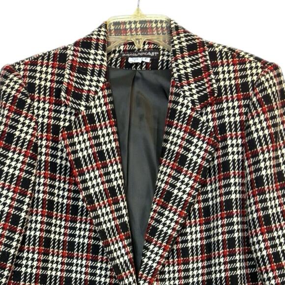 VTG Wool Blazer Savannah 6P Petite Plaid Tartan Old Money Dark Academia Preppy - Picture 2 of 10